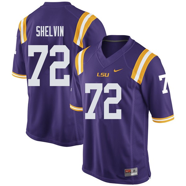 Men #72 Tyler Shelvin LSU Tigers College Football Jerseys Sale-Purple
